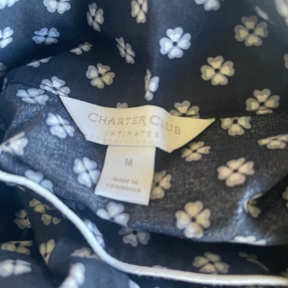 Charter Club Lace Trim Notch Collar Pajama Set - Picture 5 of 9